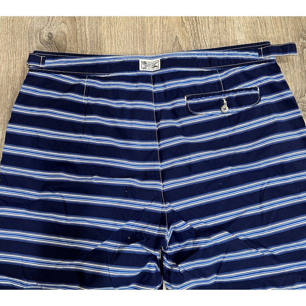Polo Ralph Lauren Shorts Mens 34 Swim Trunks Blue White Striped Mesh Liner Short - Picture 9 of 14